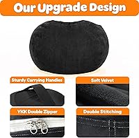 Vista 51 de Lukeight - Puf de almacenamiento de animales de peluche para niños, funda para puf de dinosaurio con cremallera para organizar la habitación