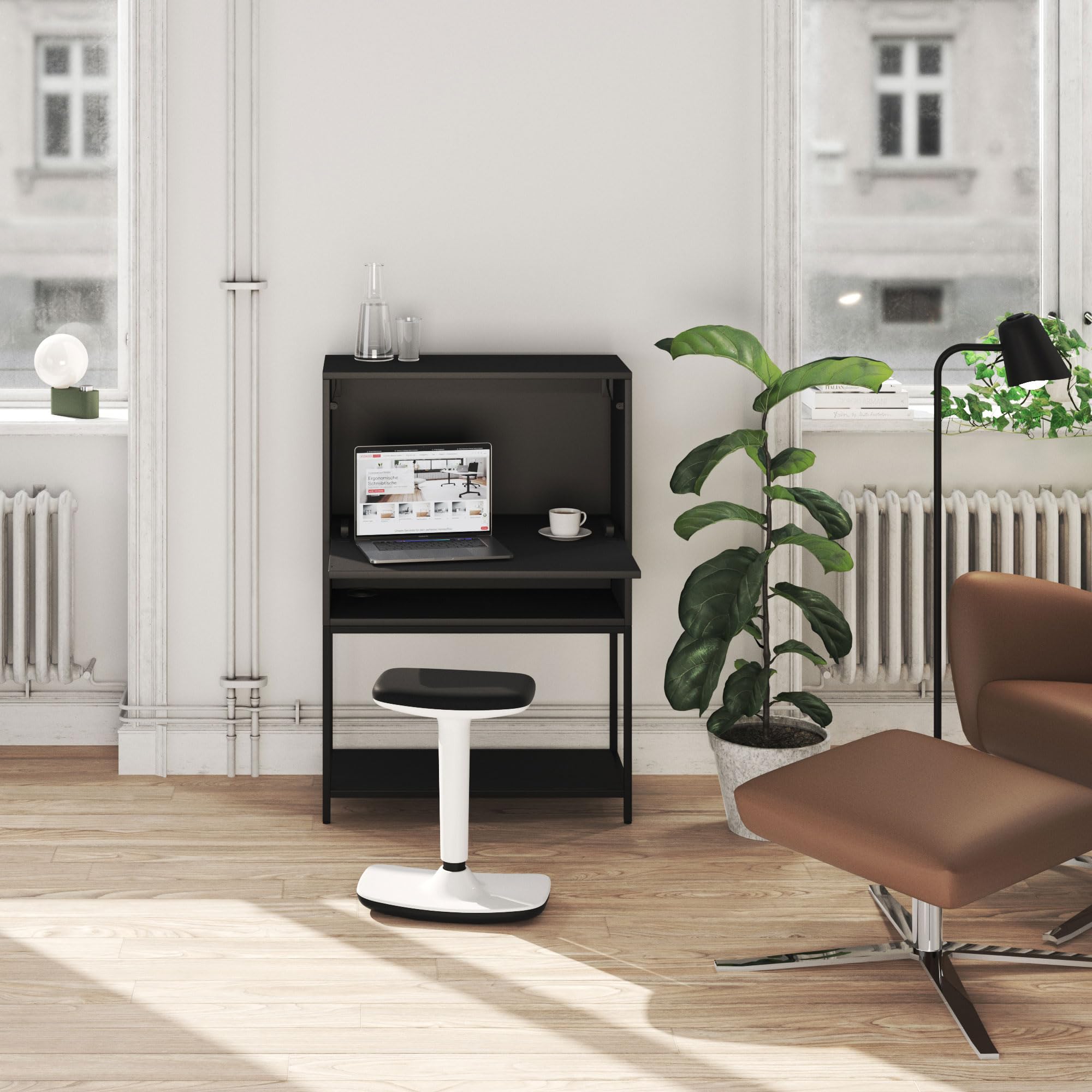 ASSMANN Sekretär Cubas Basic 74x80cm Anthrazit Schwarz Anthrazit, TÜV-Zertifiziert, einfache Montage für Homeoffice