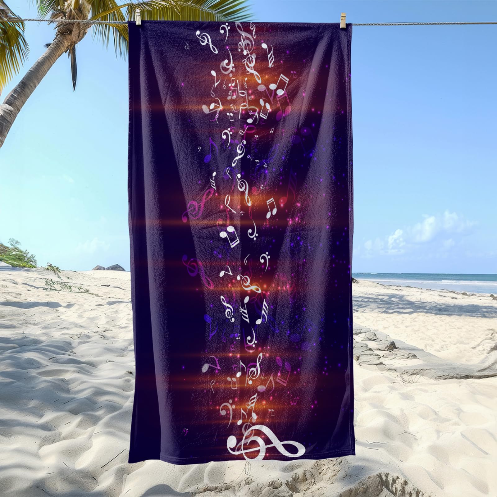 Toalla Playa Púrpura Blanca Rosa Toallas Baño Grandes Suave Toalla Microfibra Sin Arena Toallas de Baño Piscina Ducha Absorbente Secado Rápido Beach Towel para Viajes, Natación, Camping 200x220cm