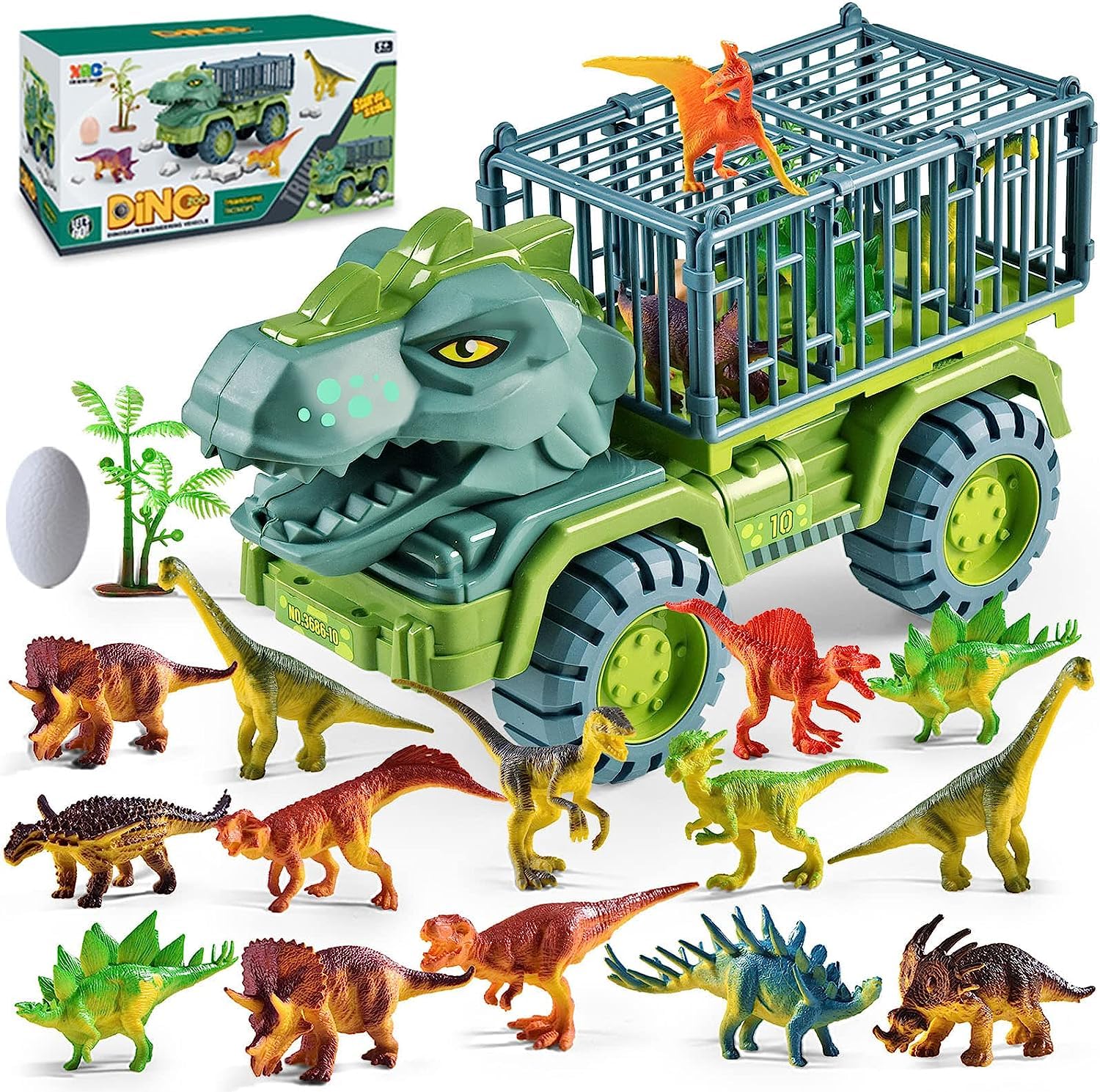 SNAPTRON Dinosaur Toys For Kids 3-5-Dinosaur Truck Carrier Toy,Dinosaur Toys For Boys&Girls Jurassic World Toys For Boys,Birthday Gifts For Boys&Girls,Multicolor