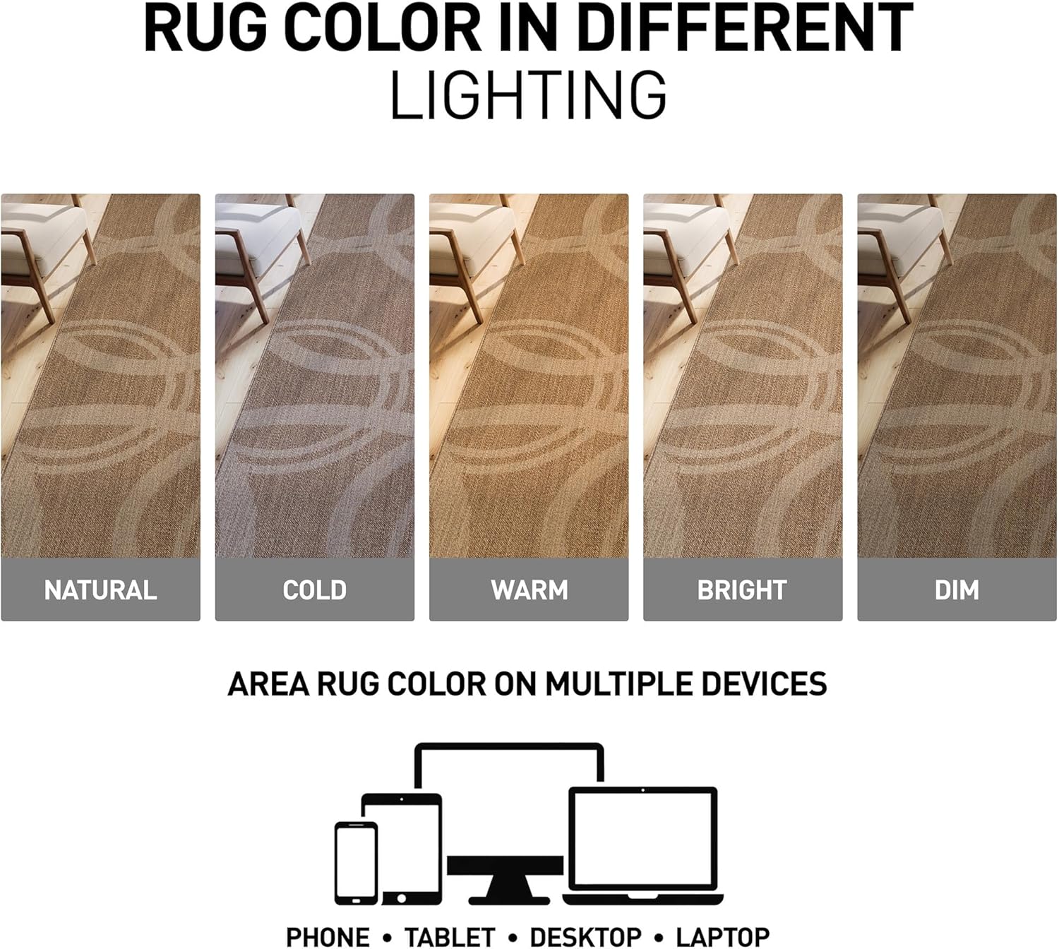 Rugshop Abstract Indoor Outdoor Flat Woven Runner Rug,Natural Jute-Style,Easy-Care Patio Rug for Backyard Porch Deck Balcony, 2'3" x 6' Sand/Natural