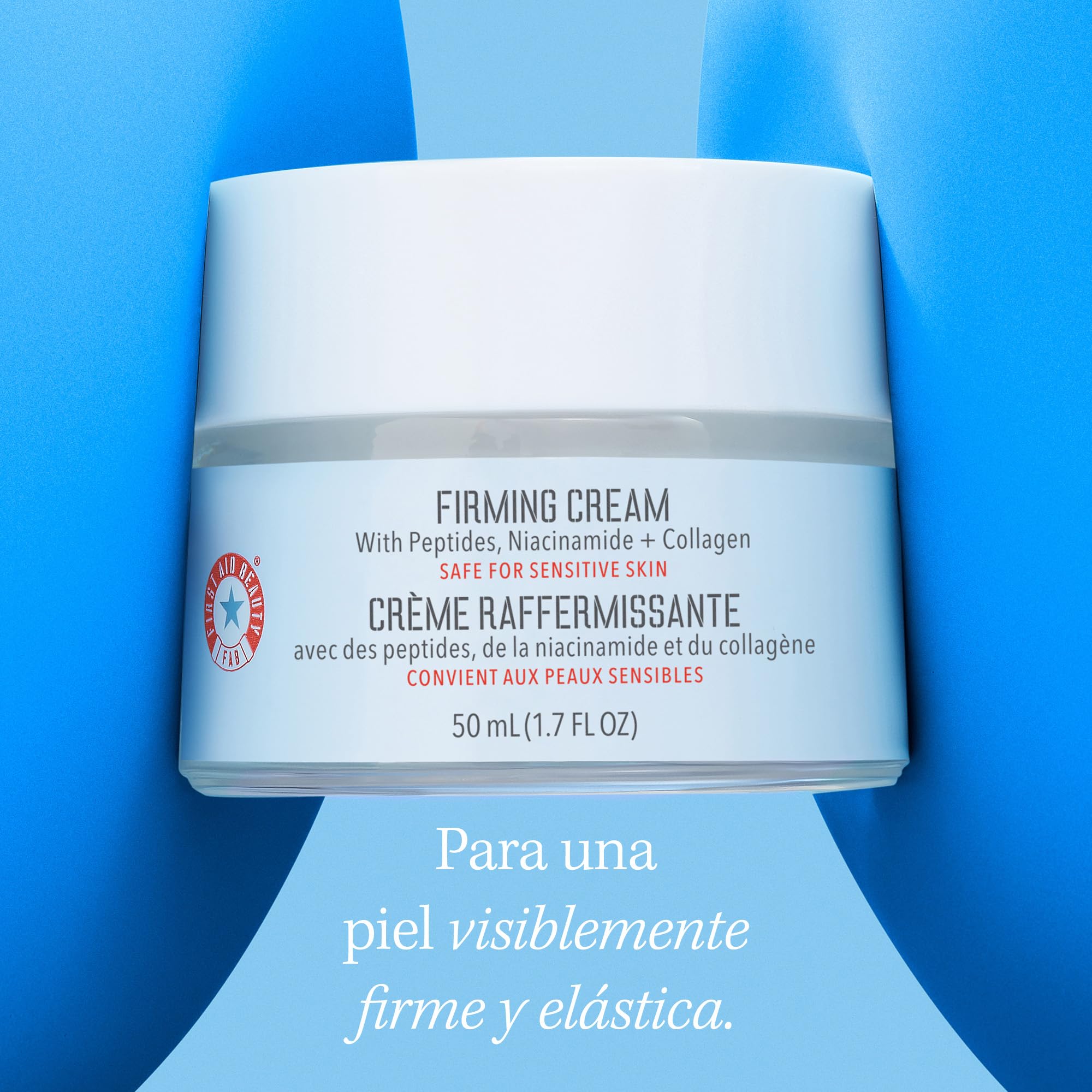 First Aid Beauty Crema Hidratante Facial Mujer con Colágeno para Día y Noche, Efecto Reparador y Reafirmante, Ayuda a Combartir las Líneas de Expresión, 50 ml