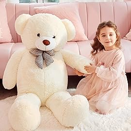 IKASA Giant Teddy Bear Plush Toy Stuffed Animals (White, 47 inches)