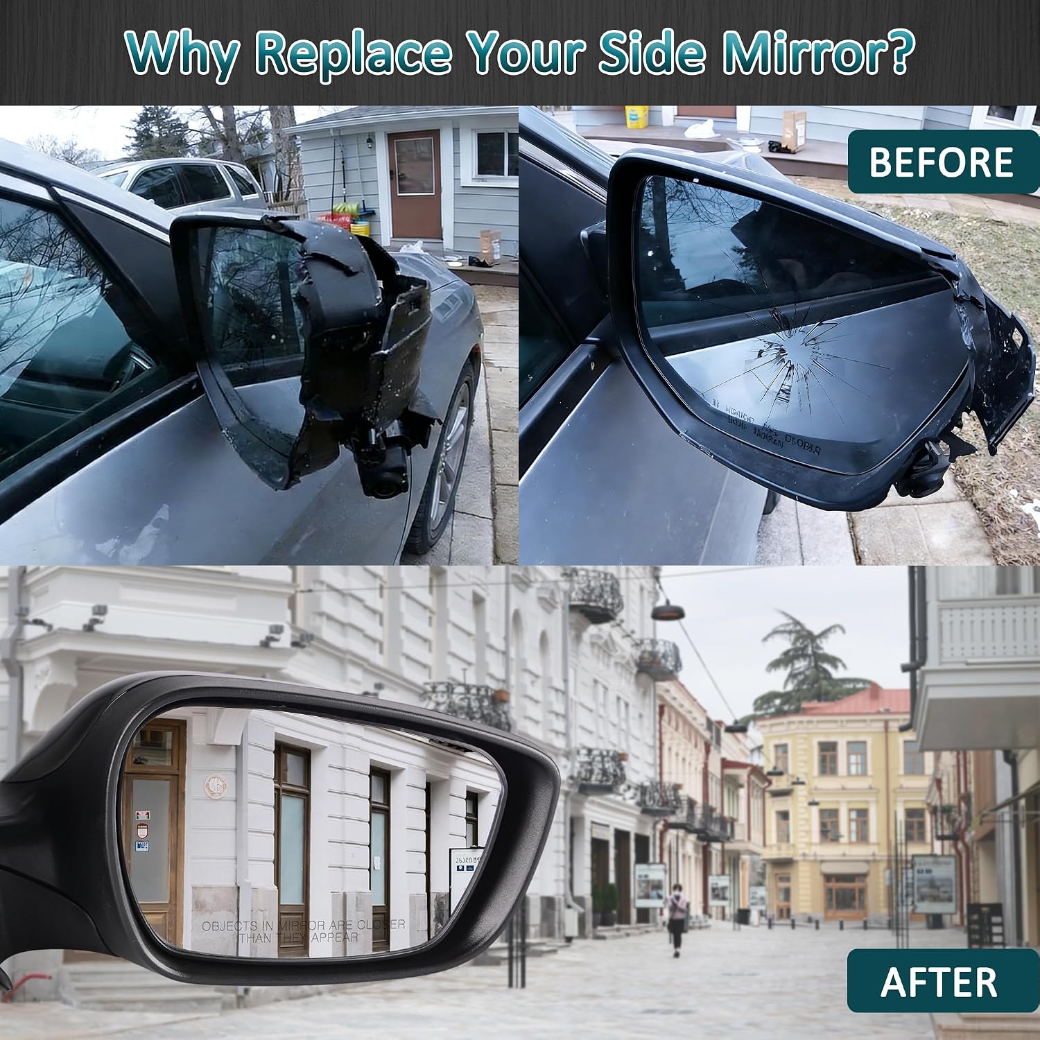 5 Pins Passenger Side w/Heated Power Mirror Compatible with 2012-2016 Hyundai Accent — Black Right Side Paint-to-Match Exterior Door Rear View Mirror, Replaces 87620-1R220 HY1321186