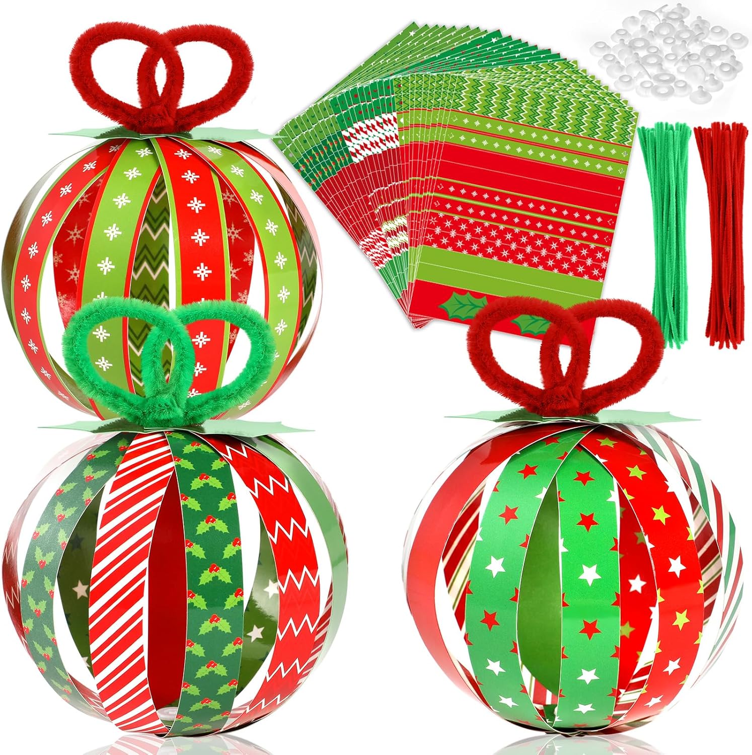 30Pcs Christmas Ball DIY Craft Kit Christmas Ball Paper