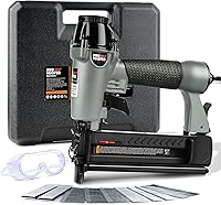 NEU Master 2-in-1 Pneumatic Brad Nailer & Staple Gun - 18 Gauge 2" Nails, 1-5/8" Staples, Kit with Case & Glasses, Air Compressor Required