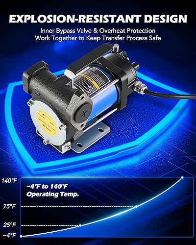 Miniatura 28 de Orion Motor Tech Kit de bomba de transferencia diésel, kit de bomba de transferencia de combustible de 12 V con boquilla y mangueras, bomba