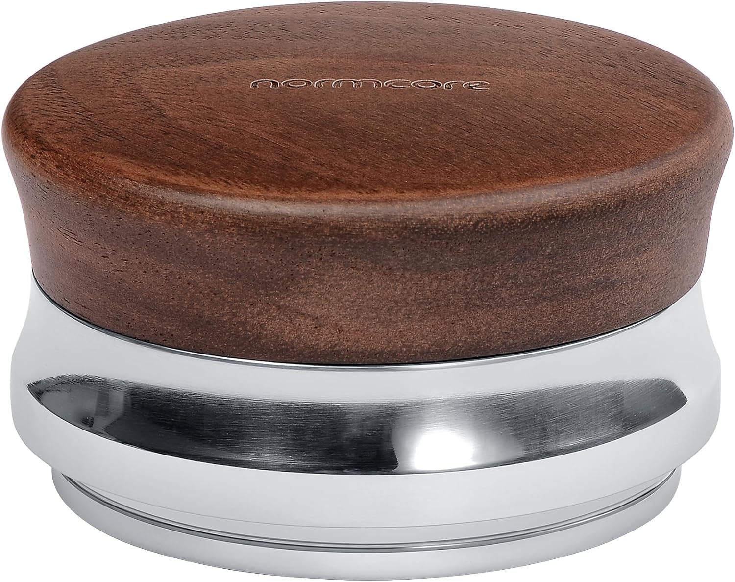 Normcore 53.3mm Espresso Palm Coffee Tamper, Espresso tamper With Flat Base, Heavy Duty Coffee Tamper With Genuine American Walnut Wood, Adjustable Depth Height Fits 54mm Breville Sage Machines