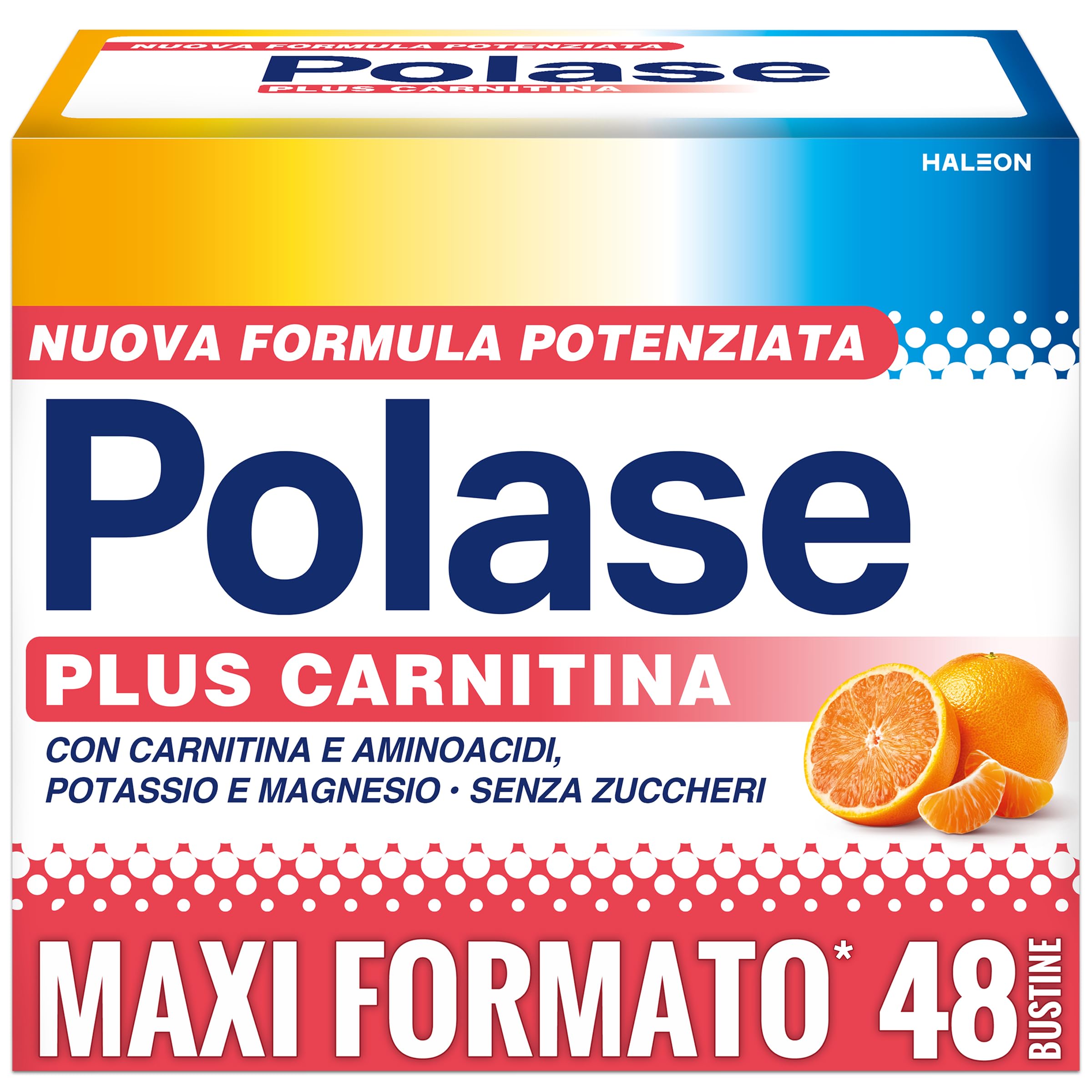 Polase Plus Carnitina, Per Stanchezza e Fatica Fisica, Formula con Carnitina e Aminoacidi, (48 bustine)