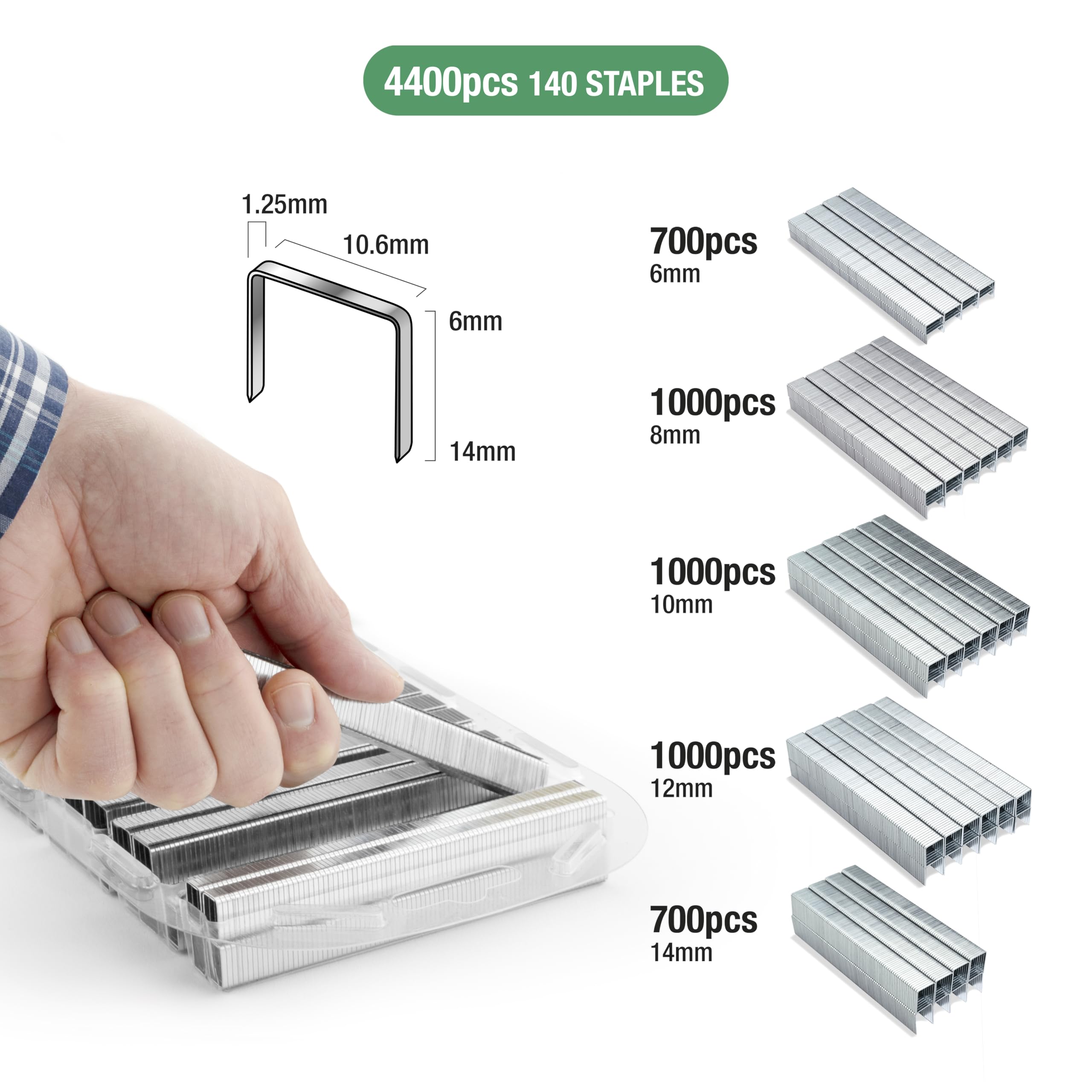 Tacwise 1287 Graffatrice Pneumatica A14014V con 4.400 Punti e Levapunti, Utilizza Punti Tipo 140