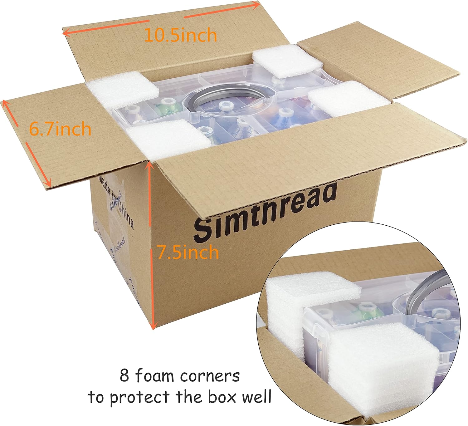 Simthread Machine Embroidery Thread Polyester 63 Colors with Plastic Storage Box for Embroidery,Sewing Machines : Arts, Crafts & Sewing