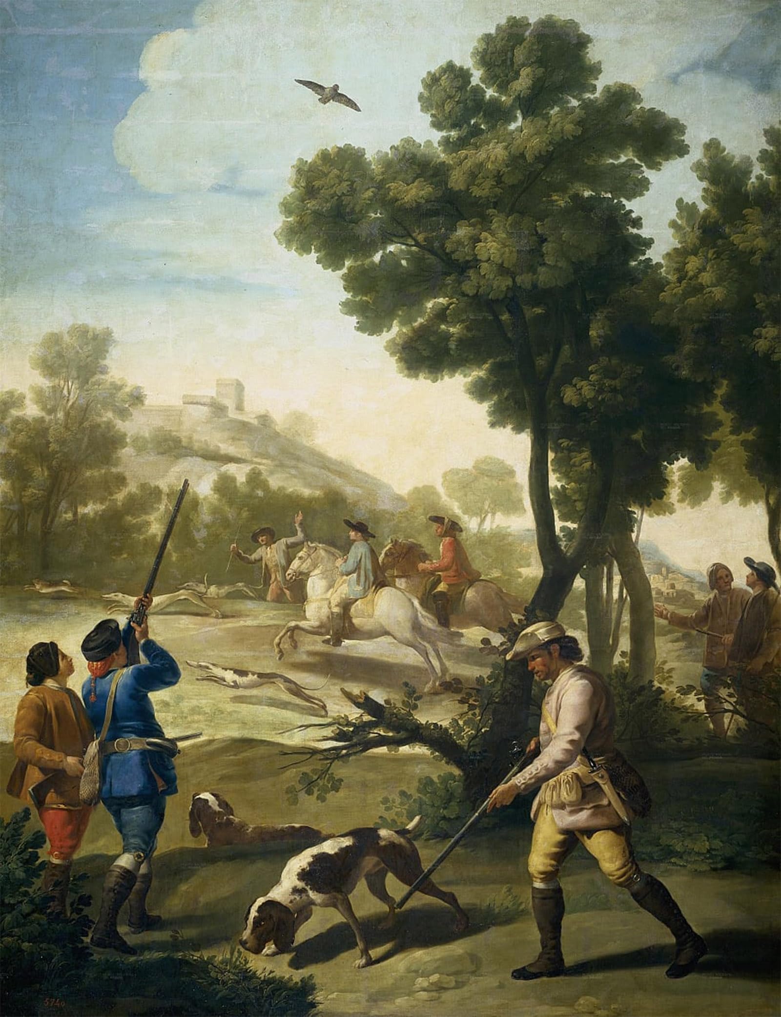 Posteriik No Frame Vintage Print Pop Art Landscape Artwork The Quail Shoot By Francisco De Goya Art Prints For Office Home Decor 60X90cm