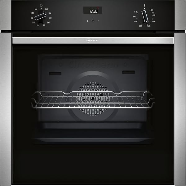 NEFF, N50, B3ACE4AN3B, 60cm Built-in Single Oven features Hide®, Eco Clean with Easy Clean, CircoTherm, Energy Efficiency Class A+ and LCD-Display in Stainless steel - 1