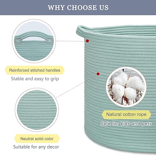 Miniatura 58 de Cesta de manta extragrande de 87 litros, cesta de lavandería, cesta de guardería para almacenamiento de juguetes, ropa y toallas, cesta grande