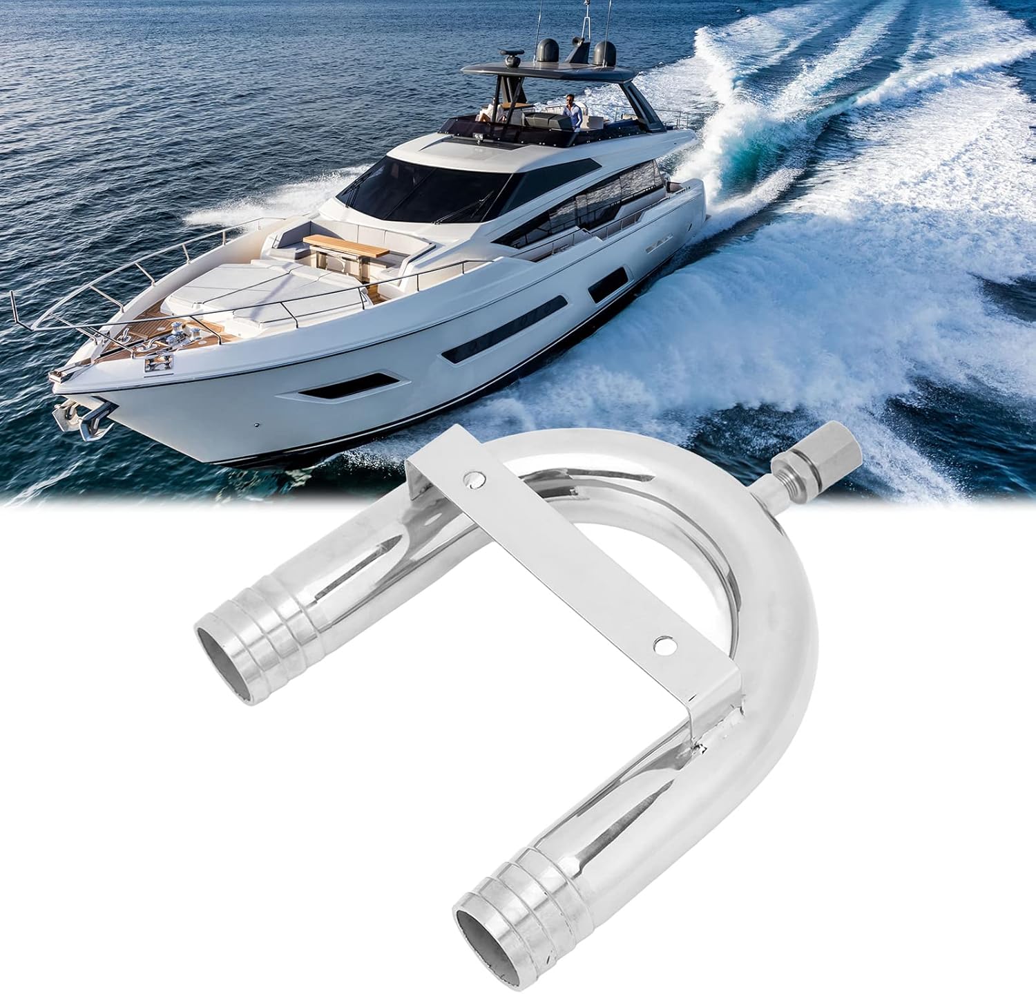 Vented Loop Valve, Marine Anti Siphon Valve Fitting for Boat Yacht RV Plumbing Systems, 32mm Stainless Steel Vented Loop Hose Connector Assembly for Marine Sanitation