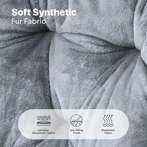 Miniatura 4 de Cómoda silla platillo para adultos, silla plegable de piel sintética suave con reposapiés, marco de metal, acogedora silla perezosa cuadrada de gran