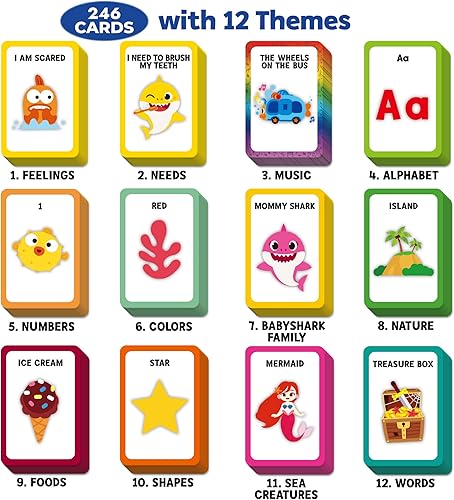 Miniatura 3 de Tarjetas flash Baby Shark para niños de 2 a 4 años  Juguetes sensoriales para niños autistas y autistas no verbales de 2, 3, 4, 5, 6 años, juguetes