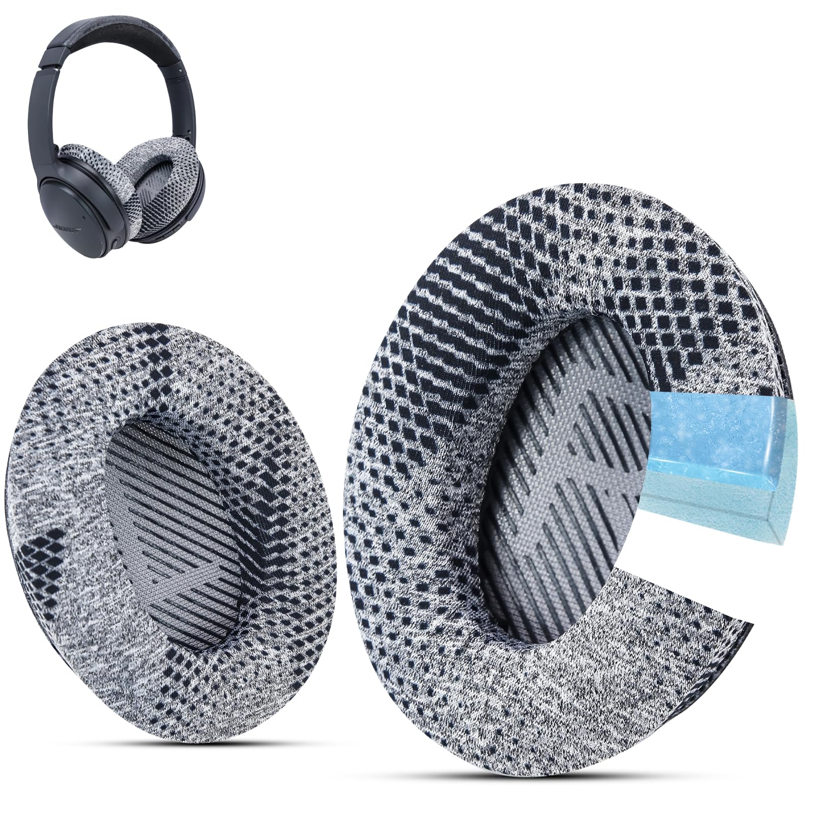 Instant-Chill Professional Bose Headphones Ear Pads, Fits Bose QuietComfort 35 ii /QC35 /QC25 /QC2 /QC15 /Ae2 /Ae2i /Ae2w /SoundTrue & SoundLink(
