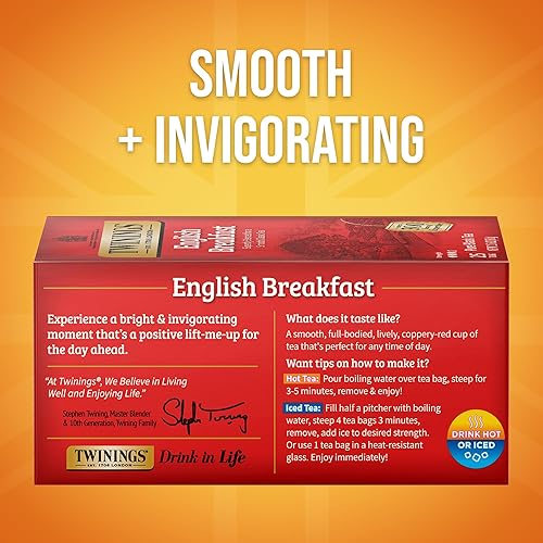 Vista 398 de Twinings, Pure Green Tea - Té verde con sabor suave y aroma atractivo con cafeína, disfruta caliente o helado, bolsas de té individuales