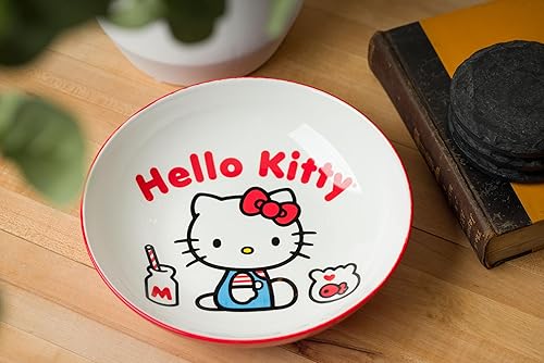 Miniatura 4 de Silver Buffalo Sanrio Hello Kitty - Cuenco de cerámica para pasta, color rojo y blanco, 9 pulgadas