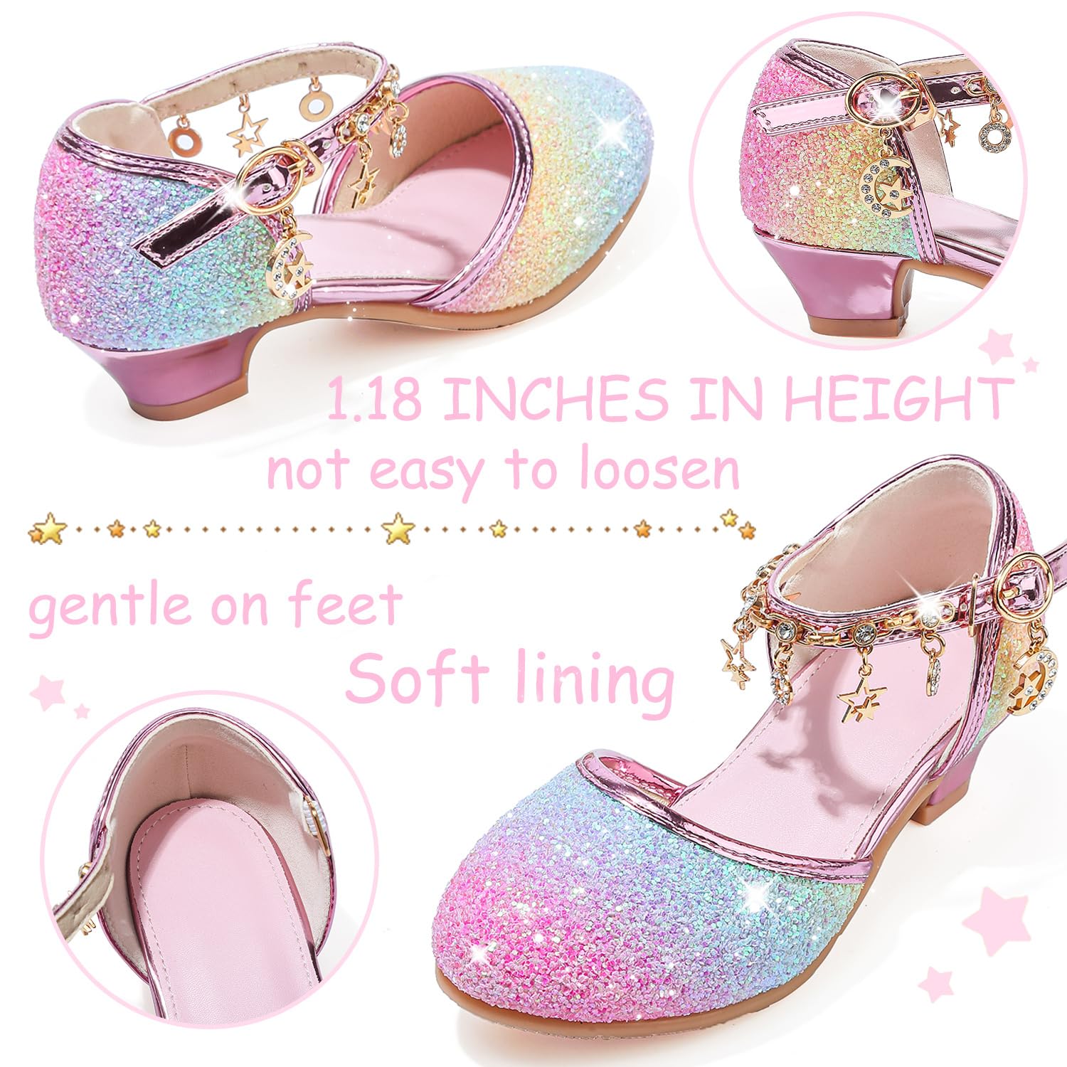 Buty księżniczka dziewczyna cekiny przebranie na wysokim obcasie Cosplay ślub Boże Narodzenie rocznica ceremonia przyjęcie tancerki baletki sandały kryształ bling