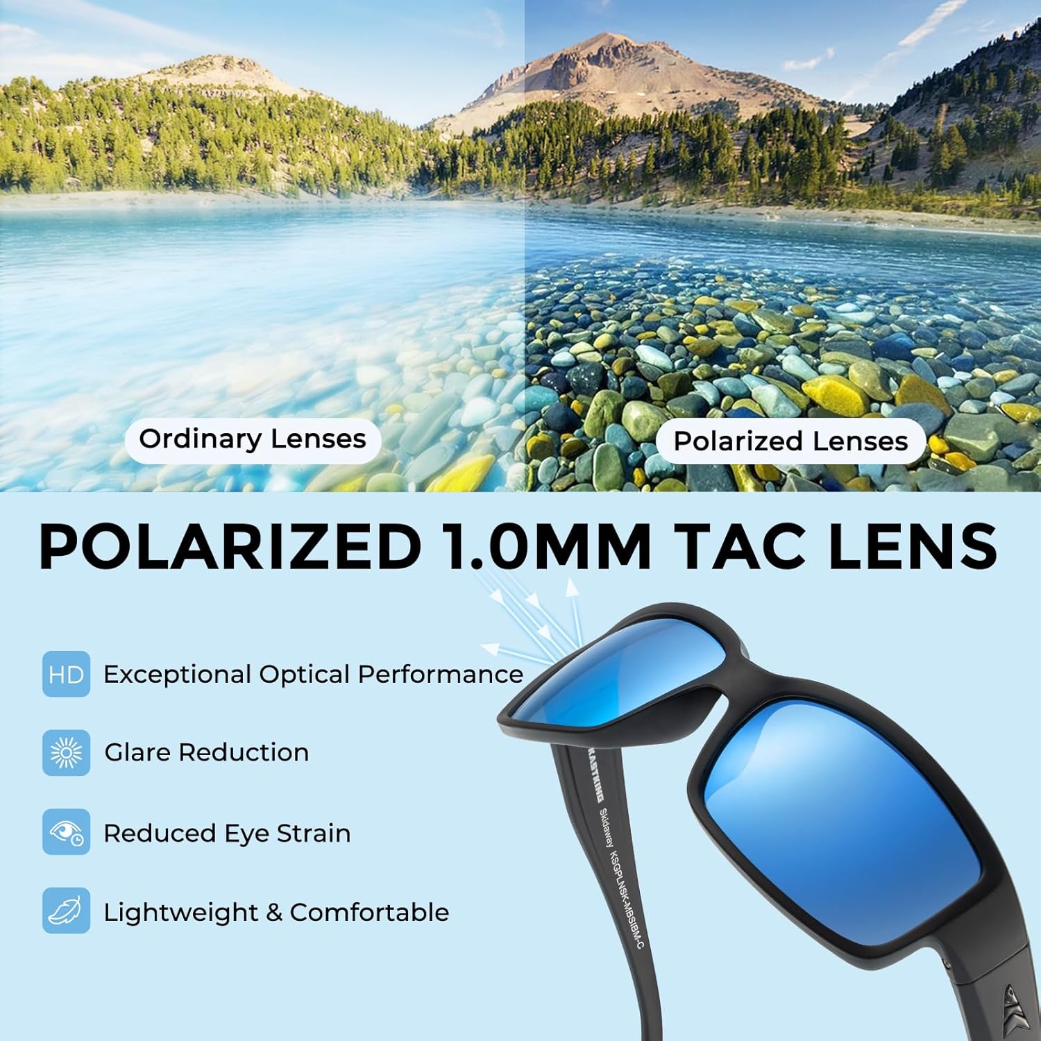 KastKing Skidaway Polarized Sport Sunglasses for Men and Women,Ideal for Driving Fishing Cycling and Running,UV Protection - Image 4