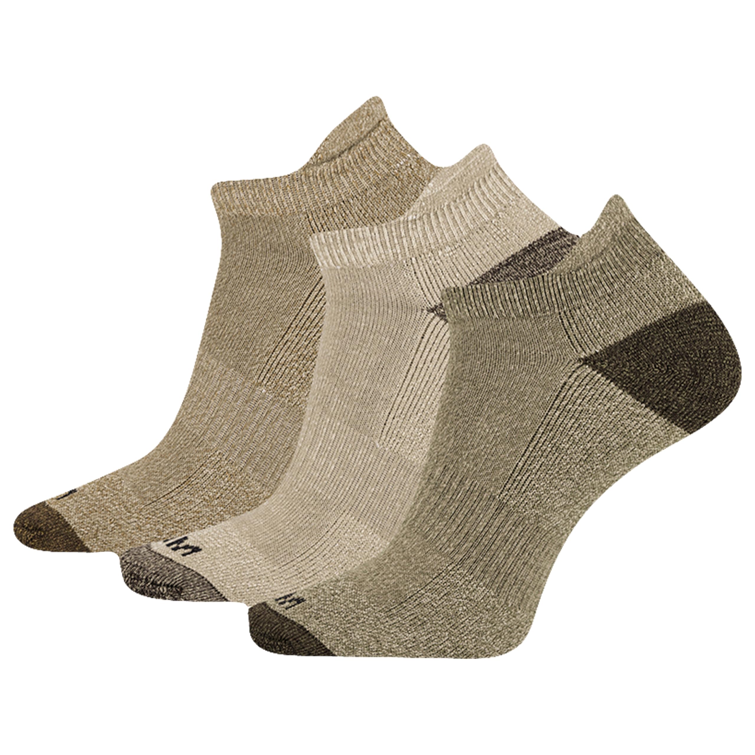 Unisex Adult Mens And Women's Wool Everyday - 3 Pair Pack Cushioned Hiking Socks, Low Cut Tab - Olive Assorted, Large-X-Large US
