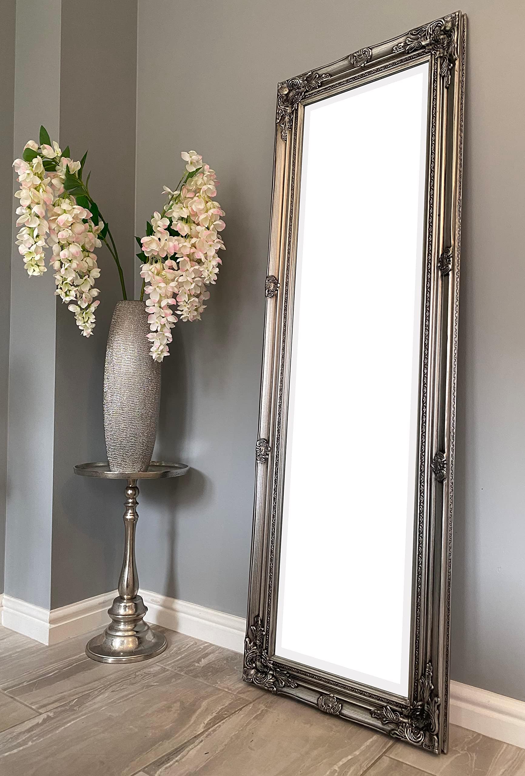 Large Antique Design Full Length Wall Mirror, Black, 160 x 73 cm ...