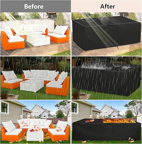 Miniatura 8 de Patio Furniture Covers, Outdoor Furniture Cover Waterproof, Outside Table and Chair Covers, Heavy Duty Oxford Patio Table Cover, Fundas Para Sillas