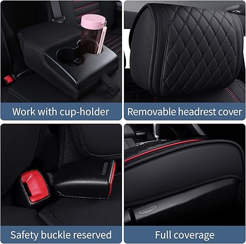 Miniatura 5 de Aierxuan Juego completo de fundas de asiento de automóvil compatibles con Toyota Tundra de ajuste personalizado Crewmax 2008-2025 con cabina doble,