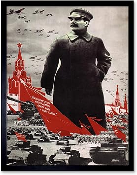 Wee Blue Coo Political Army Stalin Kremlin Soviet Union Vintage Art Print Framed Poster Wall Decor 12X16 Inch