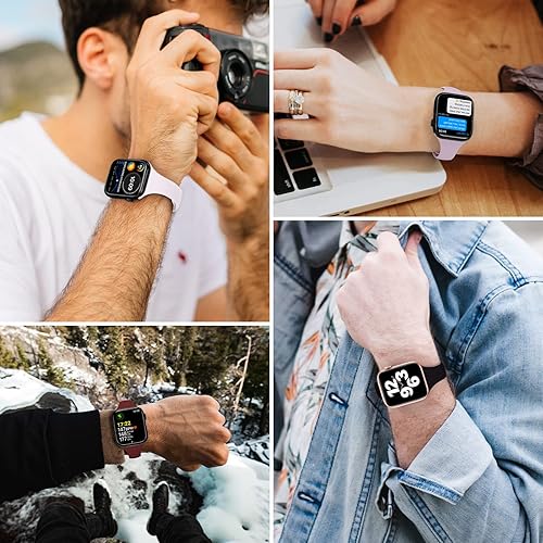 Miniatura 7 de ORIbox Compatible con correas de Apple Watch de 1.772 in, 1.732 in, 1.654 in, correa deportiva de silicona suave para iWatch Series SE 8, 7, 6, 5,