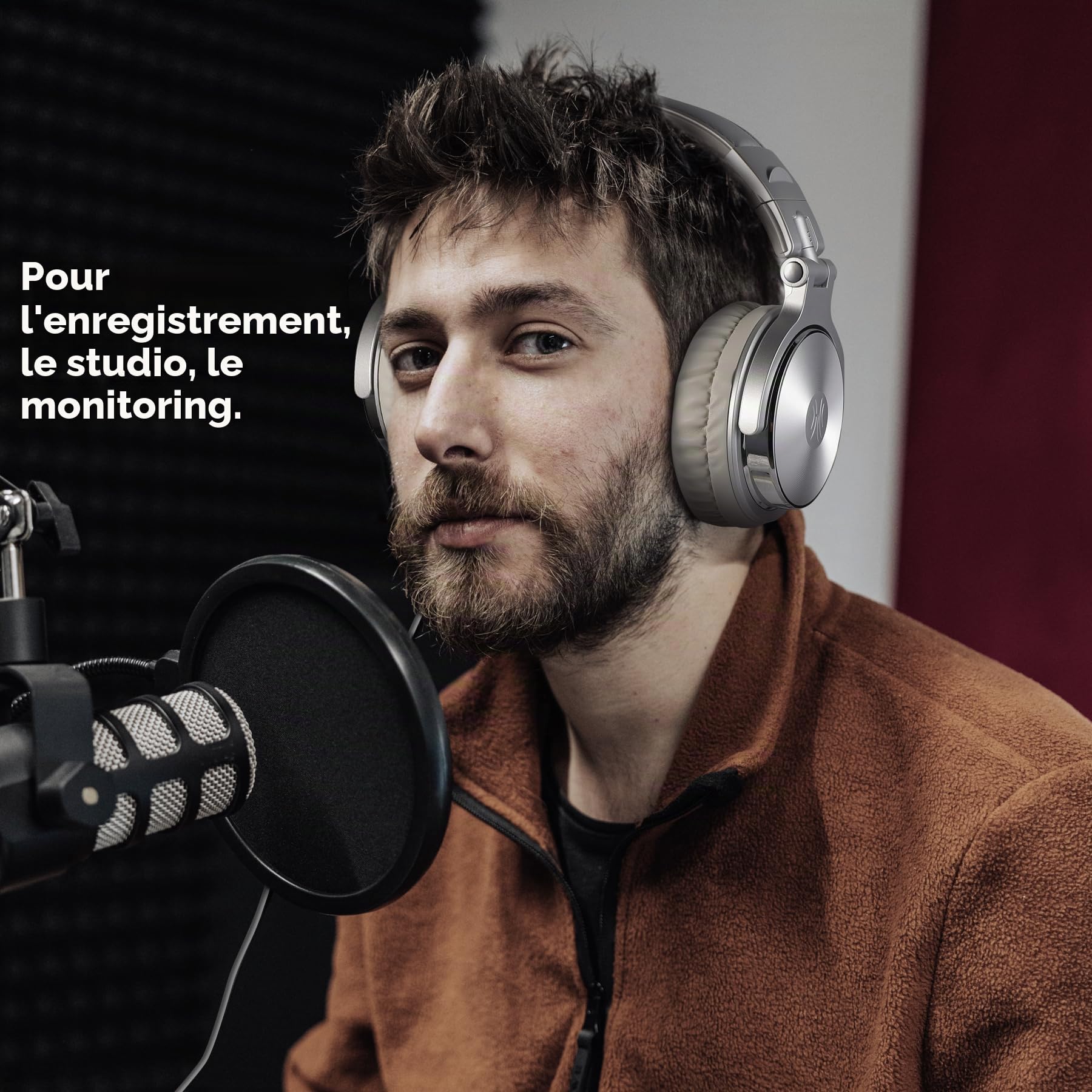 OneOdio Casque Supra-auriculaire avec câble, Pilote 50 mm, Son Basse, Jack 6,35 et 3,5 mm, Port de Partage, Casque DJ fermé pour Studio, Podcast, Moniteur, téléphone Portable, PC, MP3/4 (Pro-10 Gris