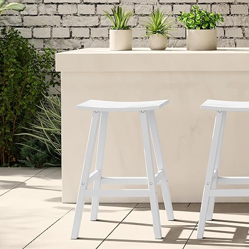 Vista 325 de WestinTrends Malibu - Juego de 2 taburetes para sillín para exteriores/patio, 24 alturas, color negro