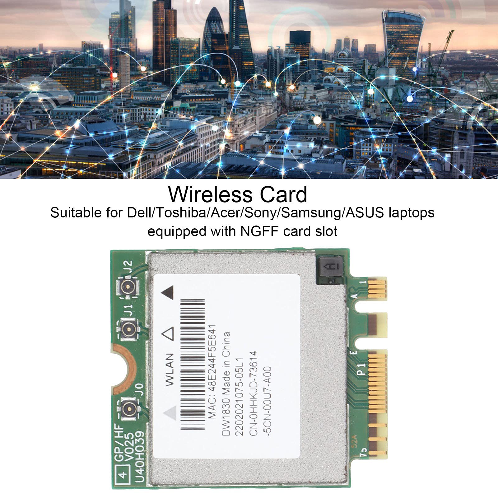 WDXUN for BCM94350ZAE DW1820A 802.11AC 867Mbps bcm94350 M.2 NGFF Wi-Fi Wireless Network Card is Better than bcm94352z dw1820 - 7