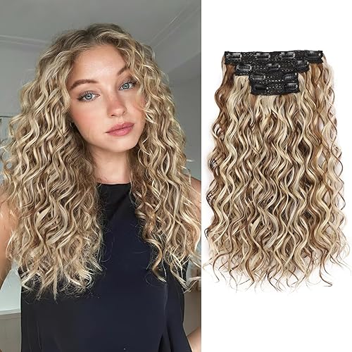 AISI BEAUTY Curly Clip in Hair Extensions 4PCS 16 inch