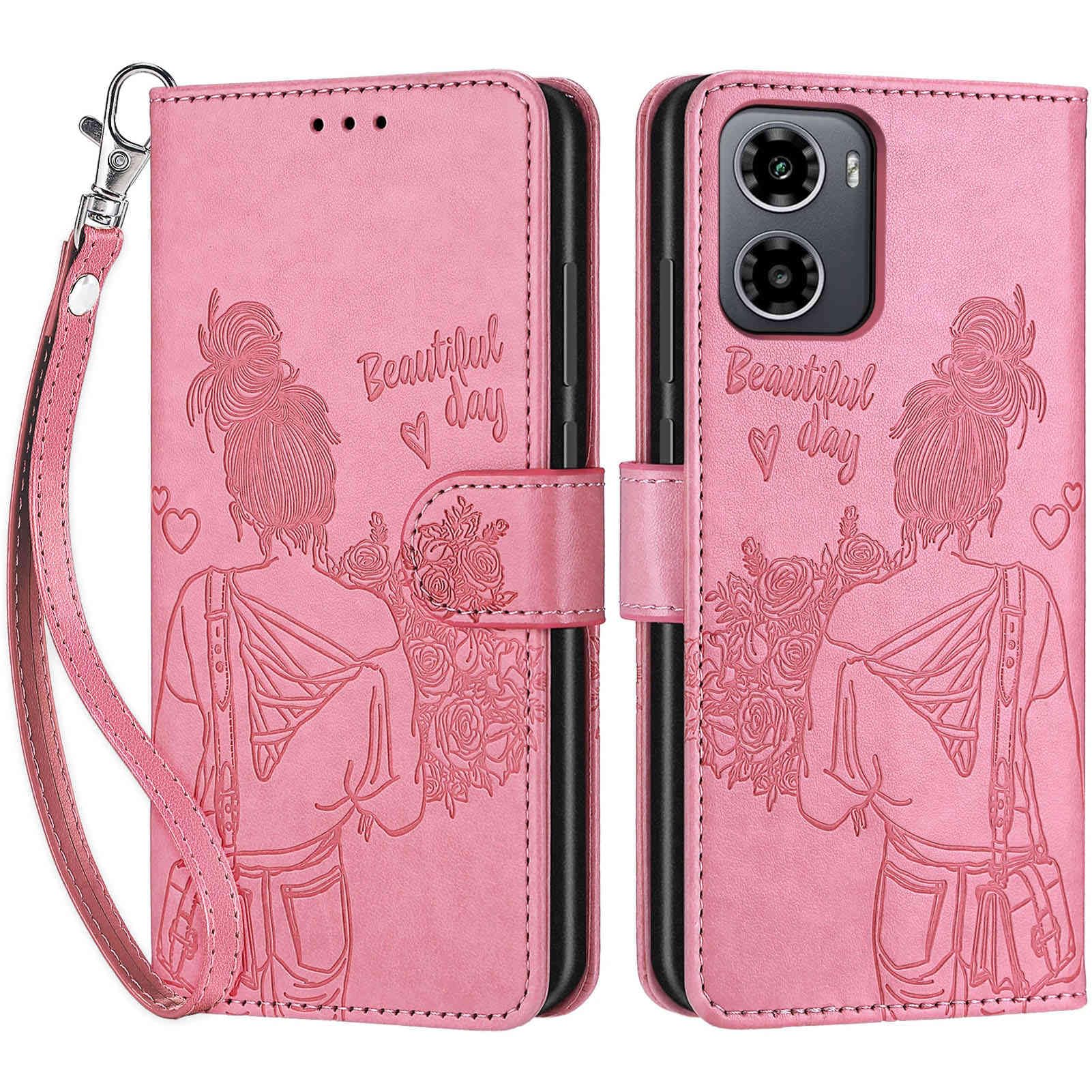 Custodia Motorola Moto G05 / E15 Premium PU - Cover A Libro Portafoglio Con Chiusura Magnetica E Supporto, Stampa Gocce D'Acqua - 5