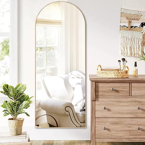 Vista 62 de NicBex - Espejo arqueado, de cuerpo entero, 64 x 24 pulgadas, con marco de aleación de aluminio, soporte, negro, se puede colocar de pie, apoyar