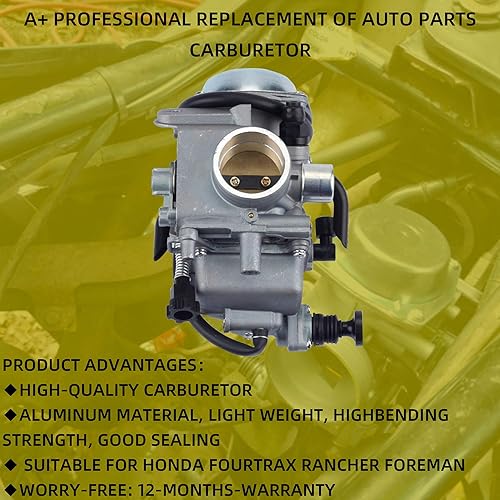 Miniatura 2 de Dasbecan Carburador con filtro de aceiteaire compatible con Honda Rancher 350 2000-2006 Foreman 450 1998-2004 Foreman 400 1997-2003 Fourtrax 350