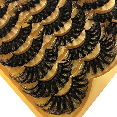 Miniatura 10 de TIMELABS - Pestañas postizas de visón de 0.98 pulgadas de largo, paquete de 20 pares de pestañas postizas de volumen completo 5D, pestañas postizas