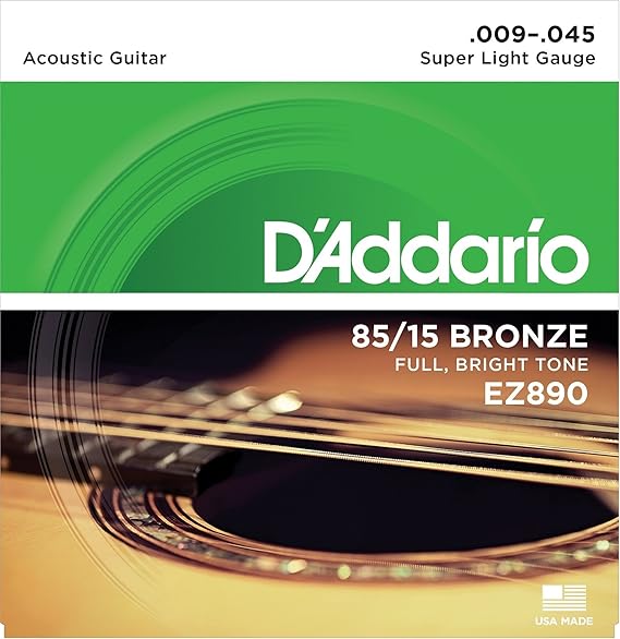 DAddario EZ890 Bronze Superlight Acoustic Guitar Strings