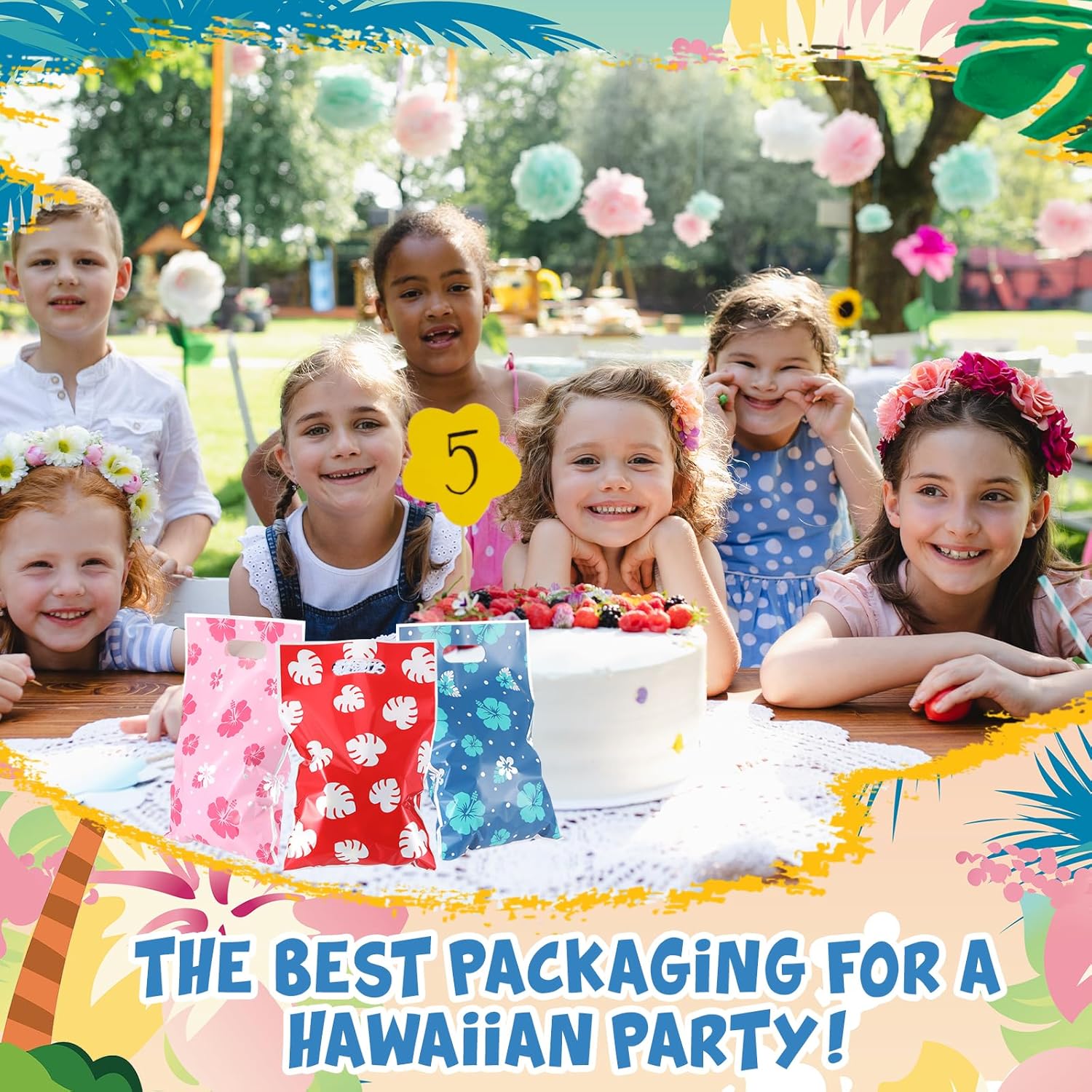 Eccliy 30 Pcs Party Favor Bags Hawaiian Themed Party Goodie Bags Candy Gift for Theme Decorations Goodie Supplies - Image 6