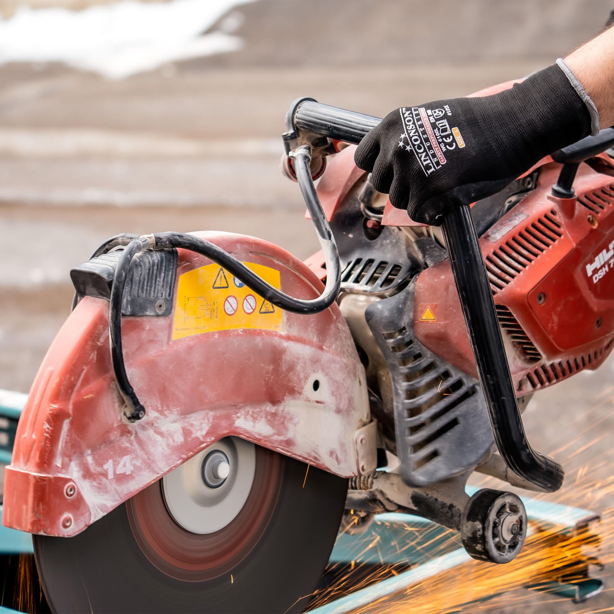 LINCONSON 6-pak elastycznych rękawic roboczych ze spandexu z nitrylową mikropianką, konstrukcja dłoni i dla mechaników, rękawice robocze (duże (6 szt.), niebieskie)