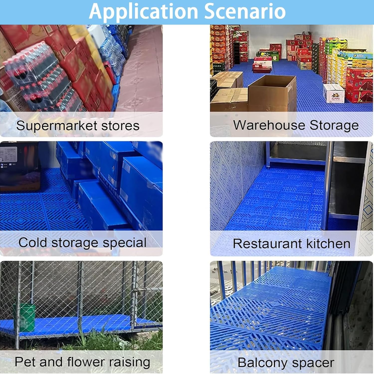 2 Pcs Lightweight Plastic Pallets, Breathable Grid Ventilation Pallets, Waterproof Wear Resistant Storage Pad, Portable Combined, Easy to Stack for Supermarket,60x30x3cm
