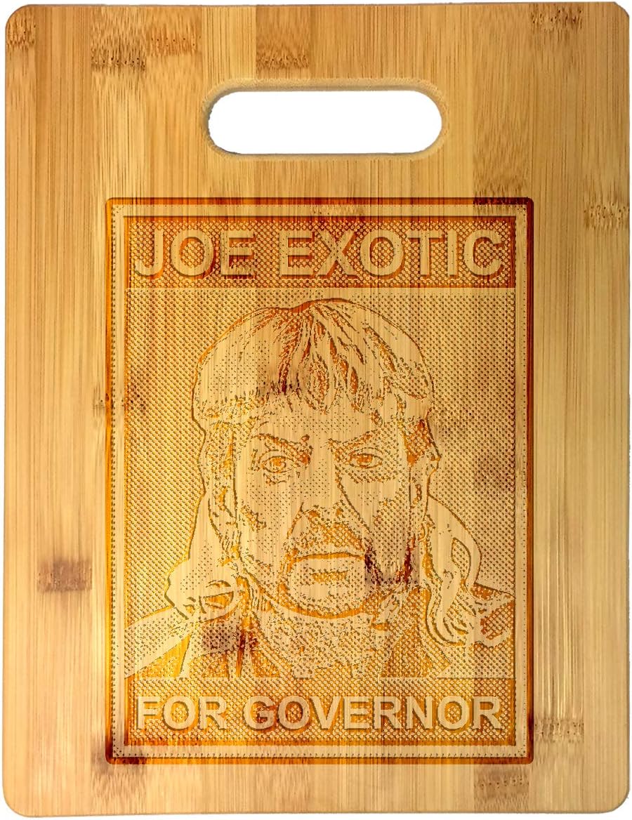 Joe for Office King of Tigers Songwriter Extraordinaire Laser Engraved Bamboo Cutting Board - Wedding, Housewarming, Anniversary, Birthday, Christmas, Gift (President)
