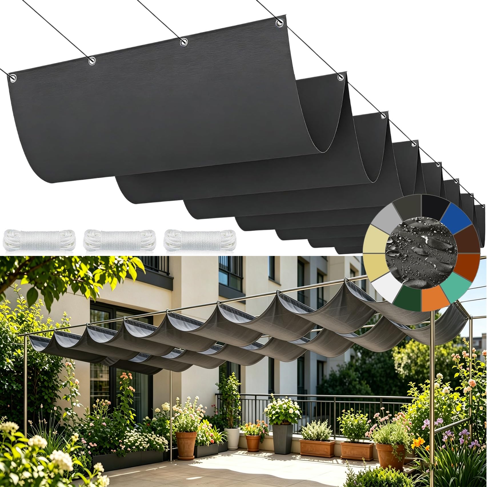 sonnensegel 150 x 250 Einziehbares cm (Benutzerdefinierte Größen), Sonnenschutz Uv-Schutz Wetterfest Ohne Bohren Reißfest, Wasserdicht Sonnenschutz Wasserdicht für Terrasse Pergola, Dunkelgrau Full-Drive Größe:64 / XXL Dahon Faltrad günstig kaufen