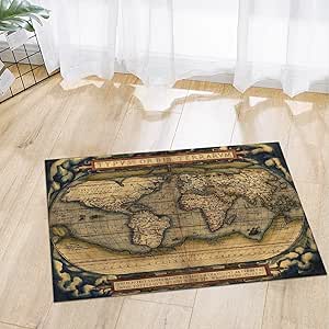 Amazon.com: GUBIYU Vintage World Map Area Runner Rugs Bath Mats,Non ...