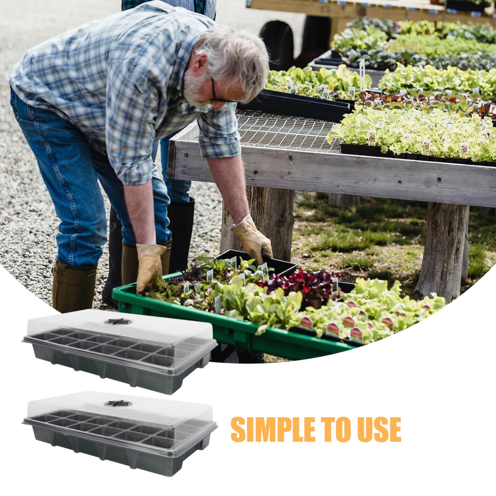 Hemobllo 2pezzi Vassoi per Germinazione Piante con Celle Trasparenti e Ventilate per Facile Semi e Piantine per e Coltivazioni Domestiche