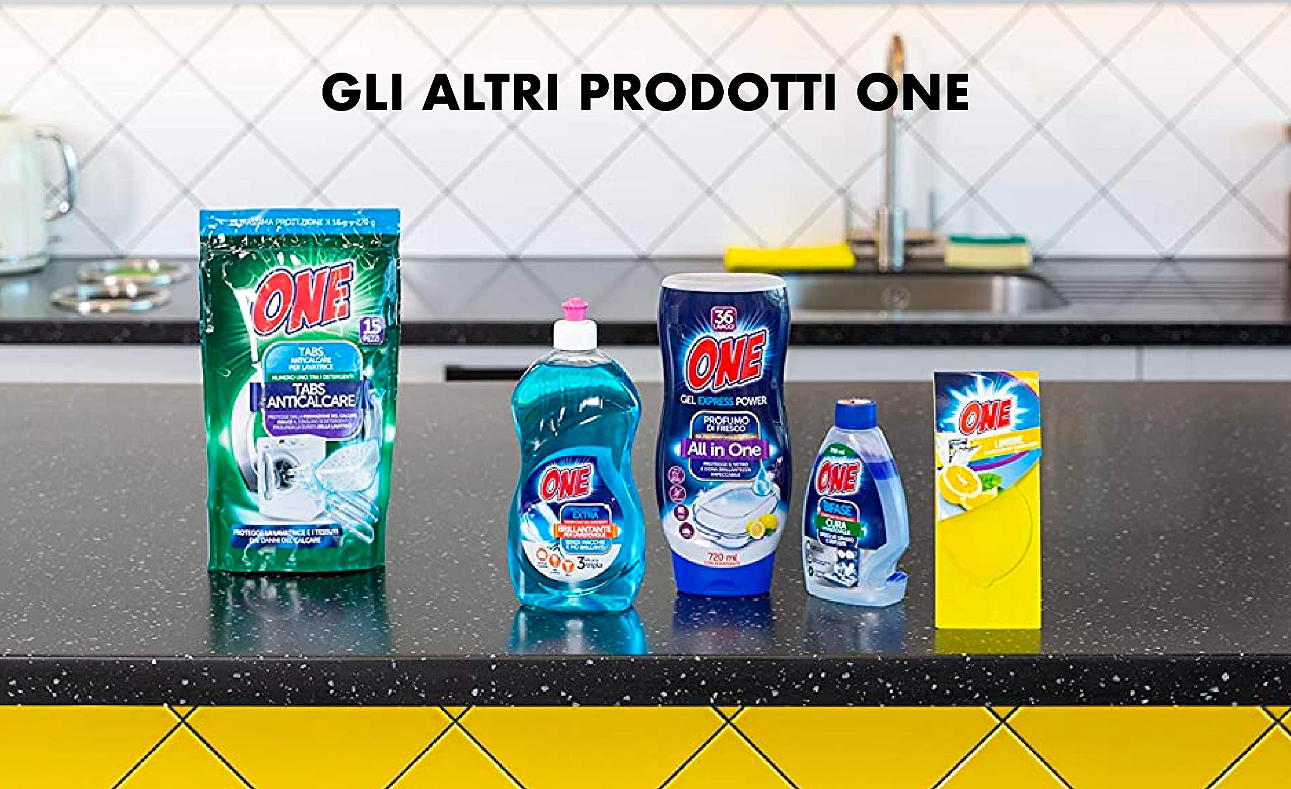 ONE - 20 Litri di detersivo liquido LAVATRICE ai FIOR DI LAVANDA (Pacco con 4 x taniche da 5 lt ciascuna - 85 lavaggi per tanica) - Detergente liquido efficace gia' a basse temperature.
