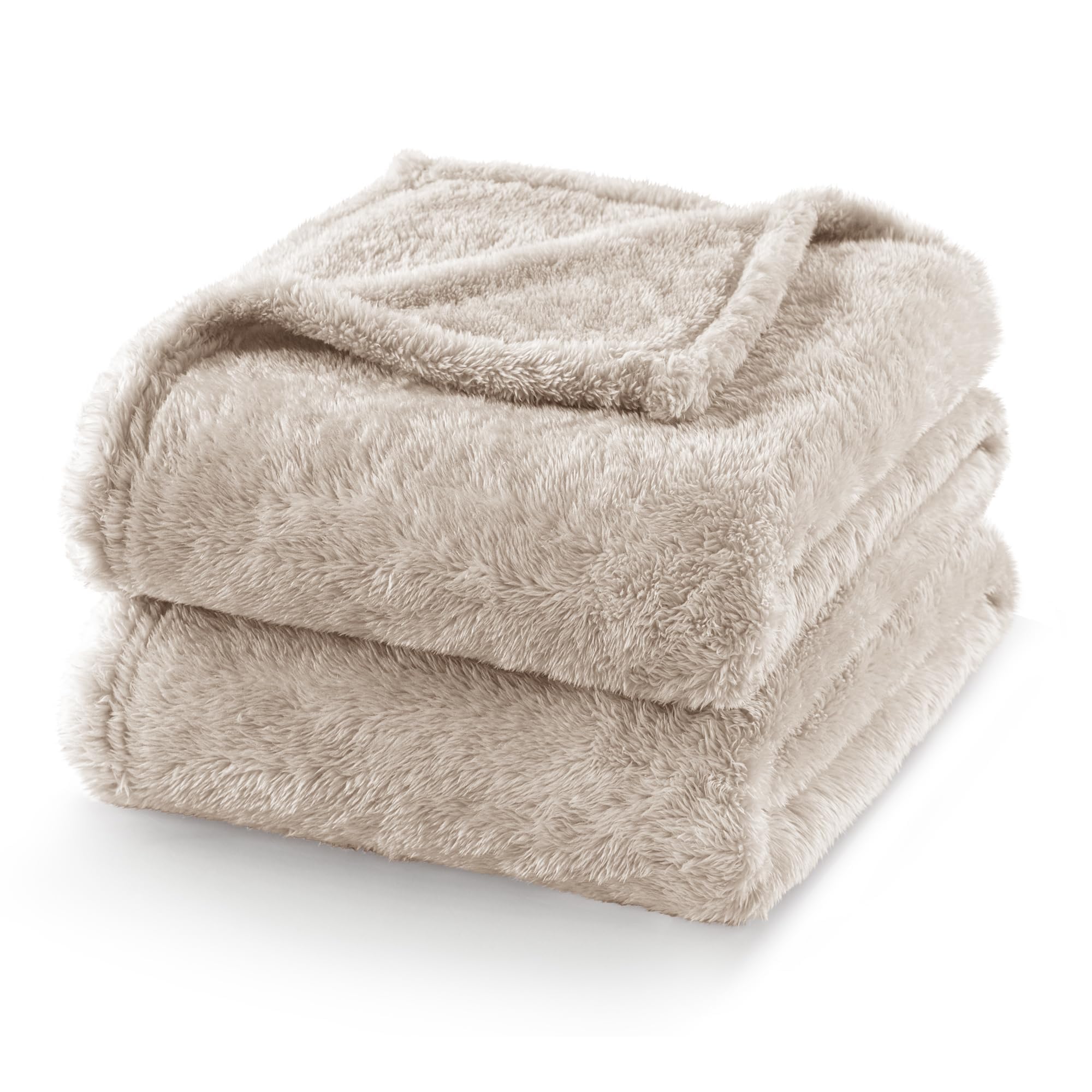 Exclusivo Mezcla Fuzzy Plush Fleece Bed Blanket King Size, Camel | 104x90 Inches, Super Soft and Cozy Bed Blanket, Fluffy Decorative Bedding for Livingroom, Bedroom, All Season